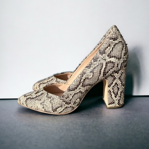 🌻NEW Loeffler Randall Paulina Snakeskin-Embossed Leather Pumps 8.5 Retail $350 - Picture 1 of 12